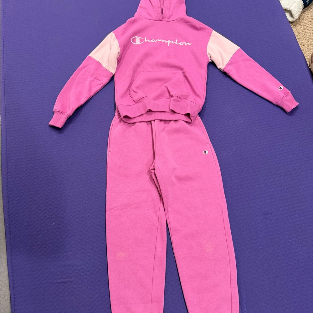 Champion Kids Pink Sweatpants & Hoodie Set